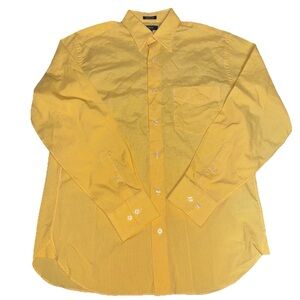 J. Crew 100s 2 Ply 100% Cotton Yellow White Plaid Size Small Preppy‎ Academia